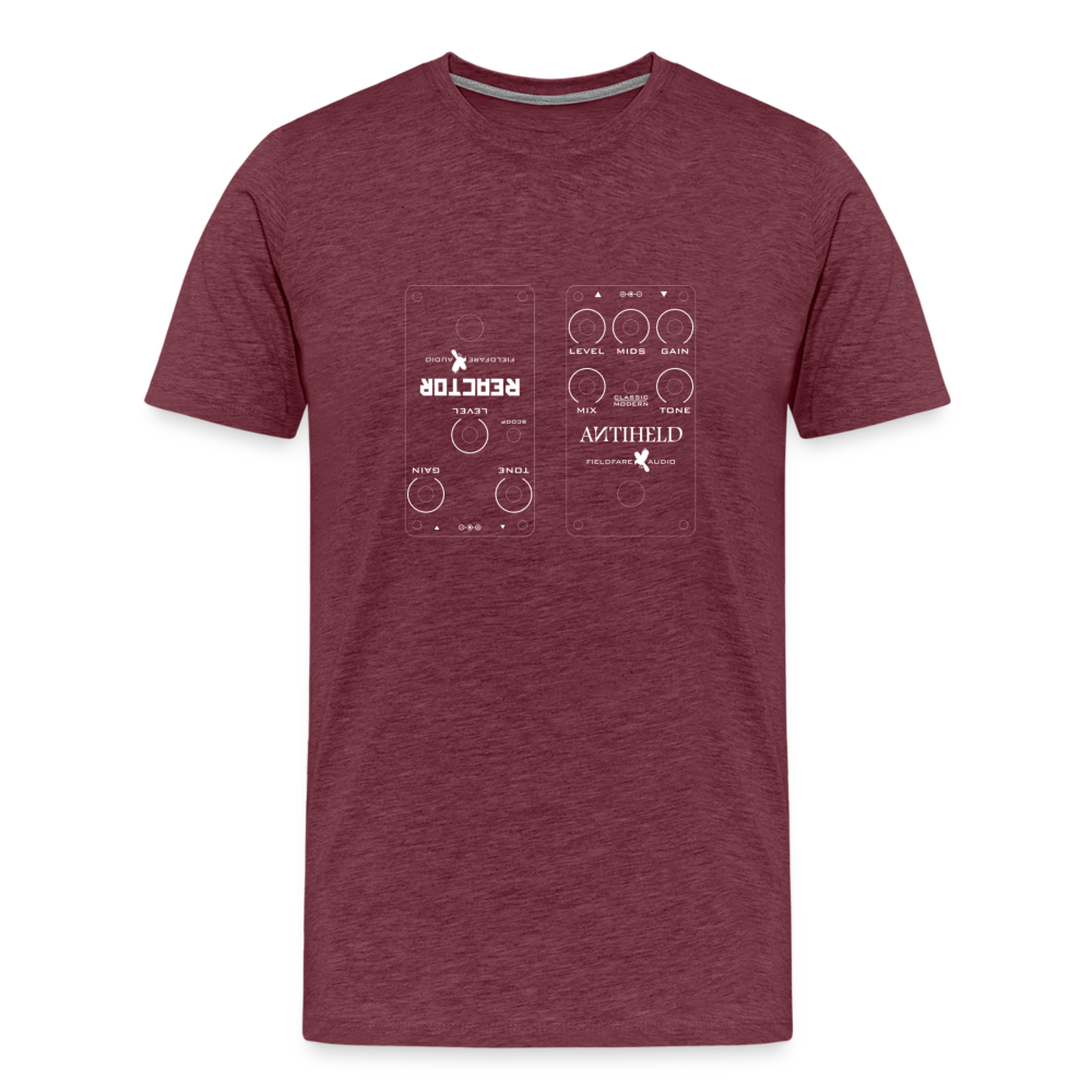 Blueprint Effektpedal - Männer Premium T-Shirt für Gitarristen - Bordeauxrot meliert