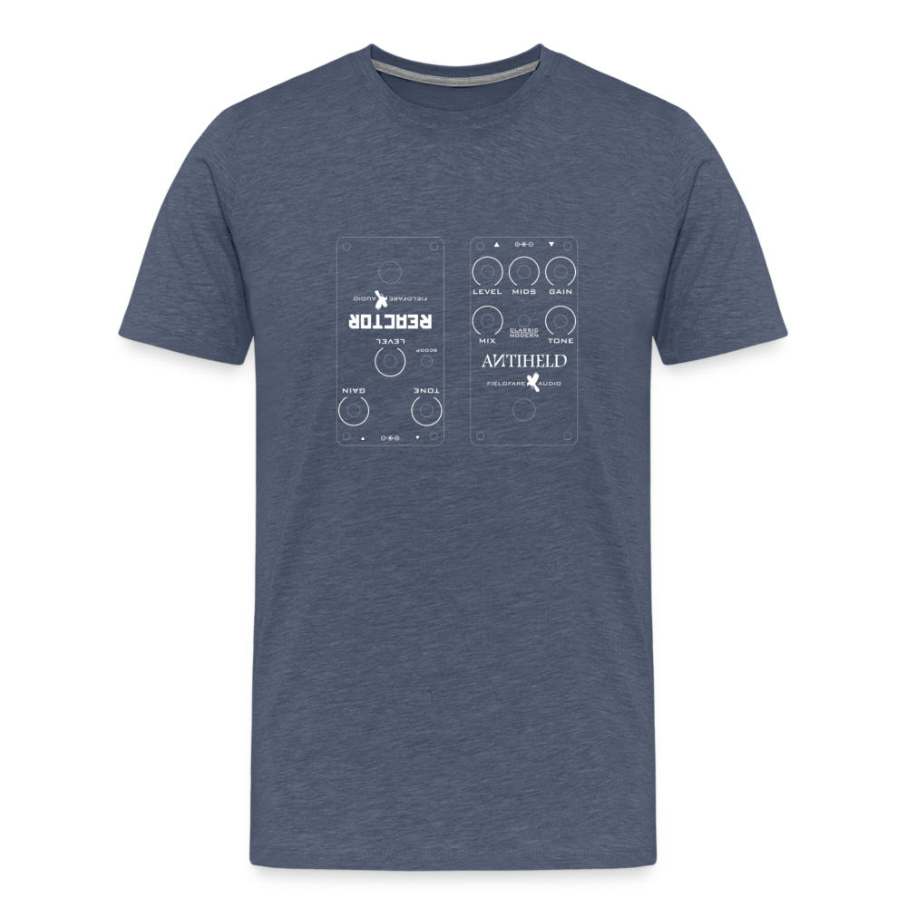 Blueprint Effektpedal - Männer Premium T-Shirt für Gitarristen - Blau meliert