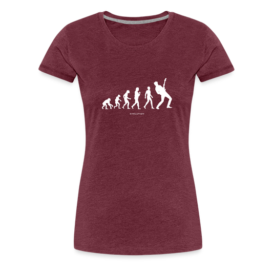 Frauen Premium T-Shirt - Bordeauxrot meliert